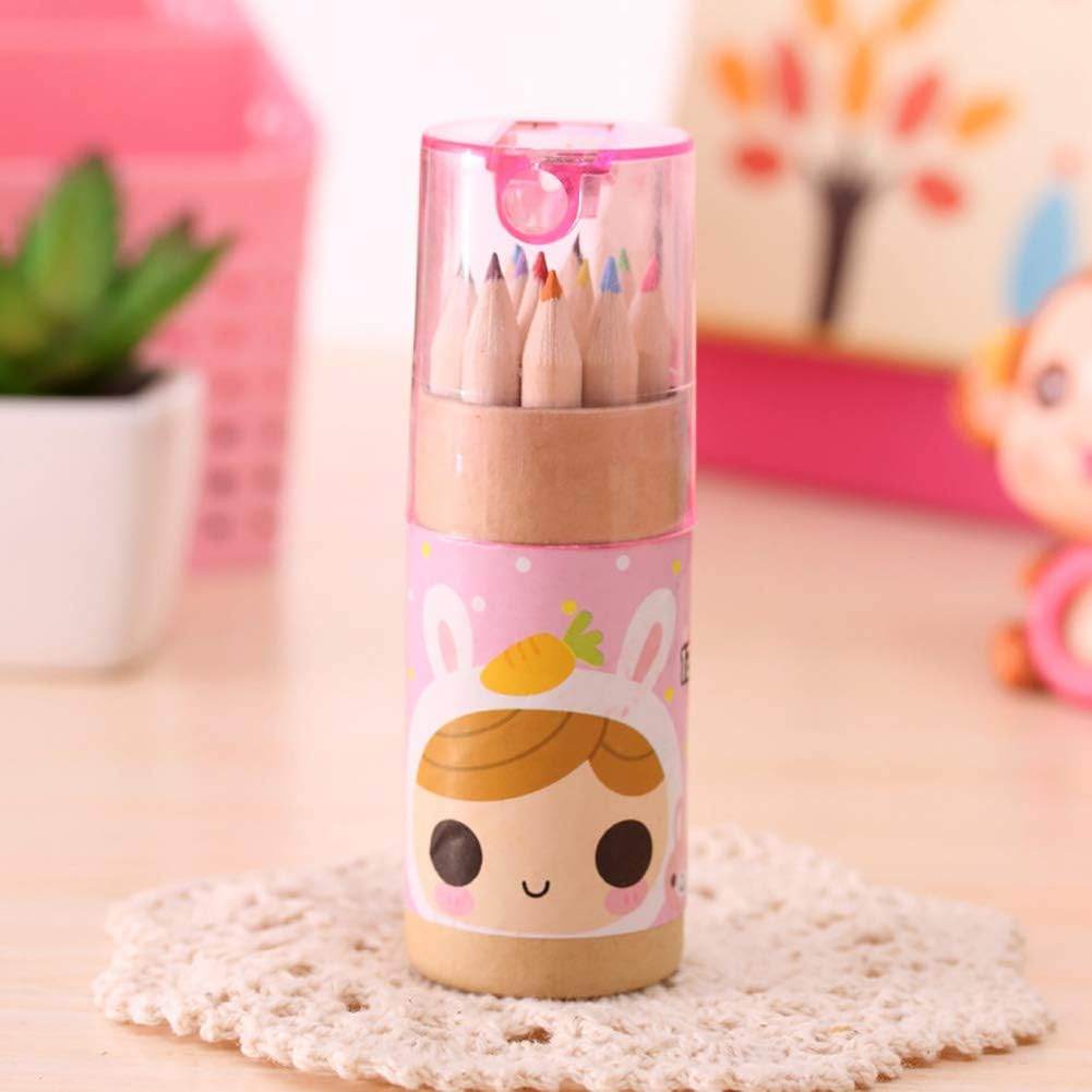 12 Colouring Pencils Kids Set, Pencils Sharpener, Mini Drawing Colored Pencils with Sharpener, Kawaii Manual Pencil Cutter, Coloring Pencil Accessory School Supplies for Kid Artists Writing Sketching - infinityexculsivestore.com
