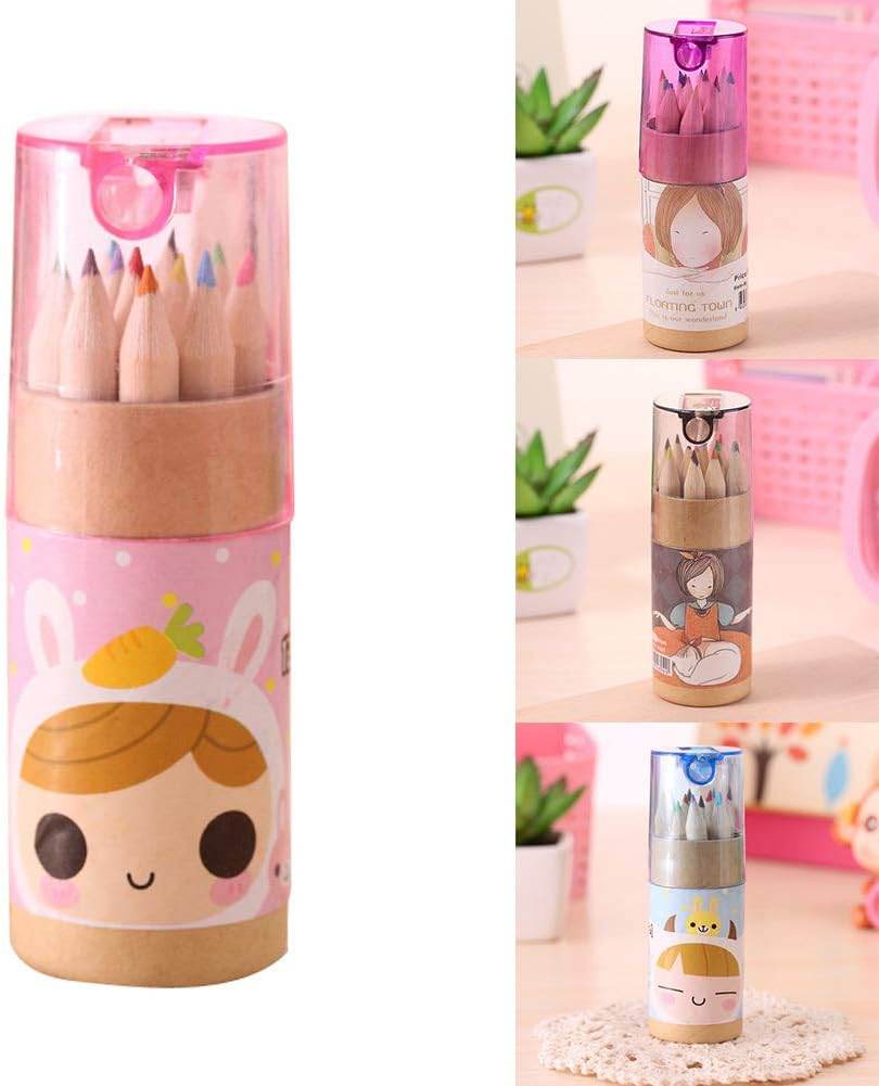 12 Colouring Pencils Kids Set, Pencils Sharpener, Mini Drawing Colored Pencils with Sharpener, Kawaii Manual Pencil Cutter, Coloring Pencil Accessory School Supplies for Kid Artists Writing Sketching - infinityexculsivestore.com