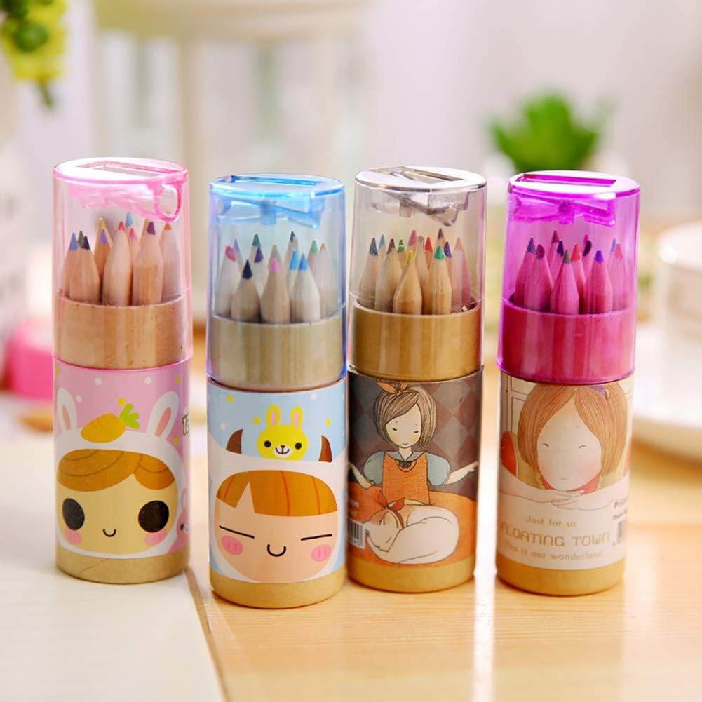 12 Colouring Pencils Kids Set, Pencils Sharpener, Mini Drawing Colored Pencils with Sharpener, Kawaii Manual Pencil Cutter, Coloring Pencil Accessory School Supplies for Kid Artists Writing Sketching - infinityexculsivestore.com