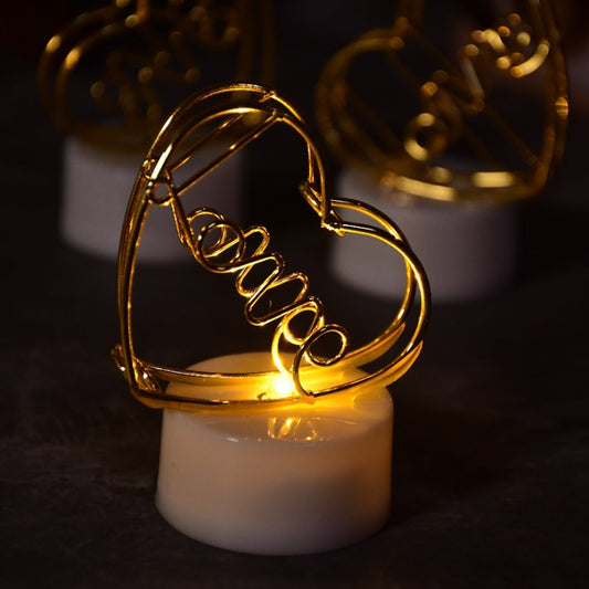 Set of 12 Multicolor Flameless Heart Candles for Decoration - infinityexculsivestore.com
