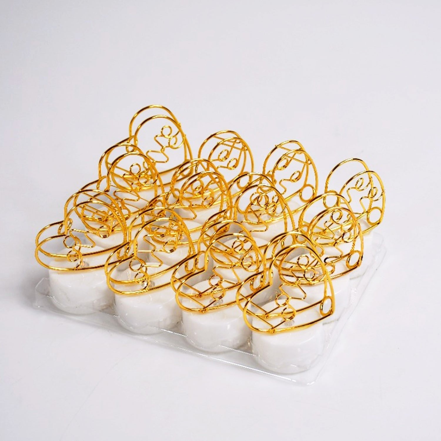 Set of 12 Multicolor Flameless Heart Candles for Decoration - infinityexculsivestore.com