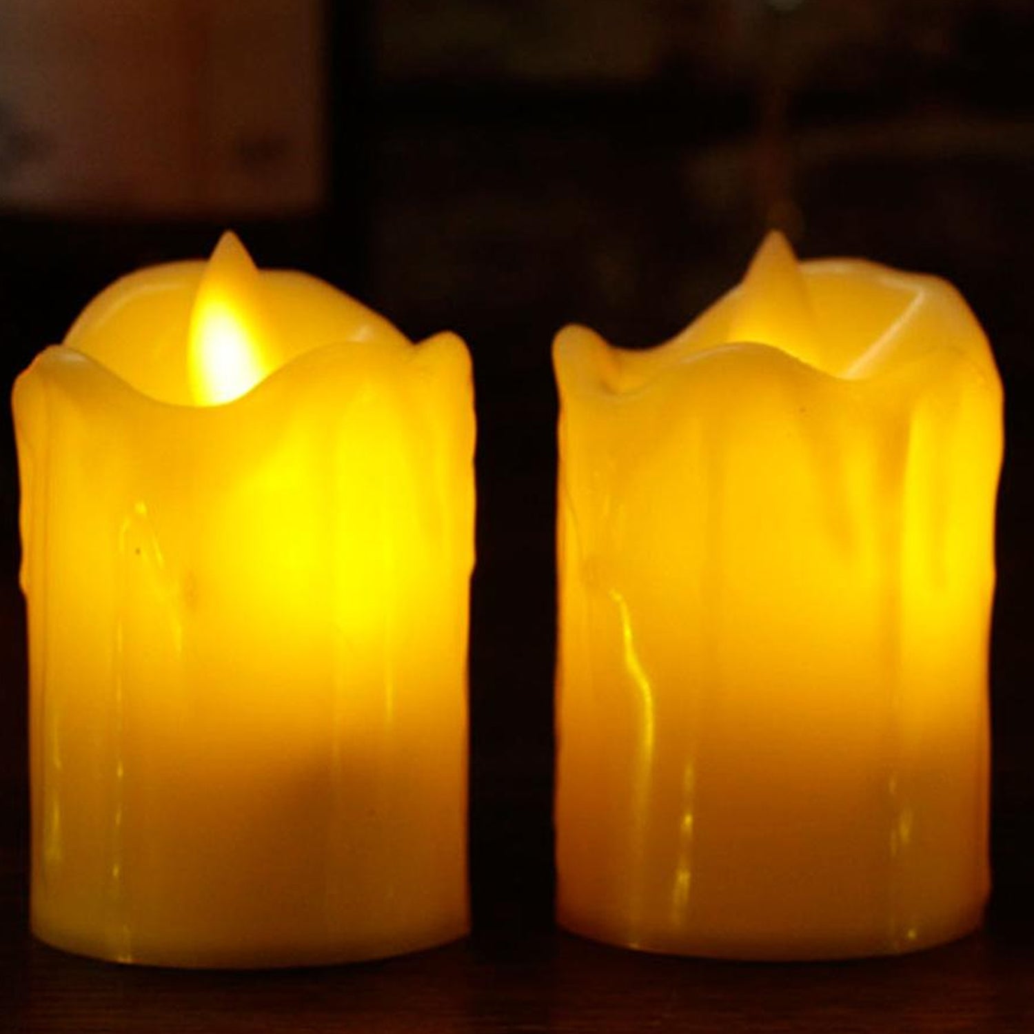 Set of 24 Multicolor Flameless Melted Design Candles for Decoration - infinityexculsivestore.com