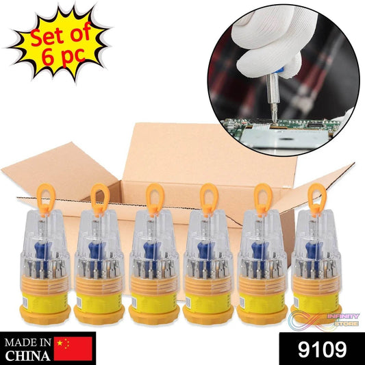(Set of 6pc) Screwdriver Set, Steel 16 in 1 with 15 Screwdriver Bits, Professional Magnetic Driver Set - infinityexculsivestore.com