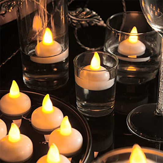 Set of 8Pcs With transparent box. Flameless Floating Candles Battery Operated Tea Lights Tealight Candle - Decorative, Wedding. - infinityexculsivestore.com