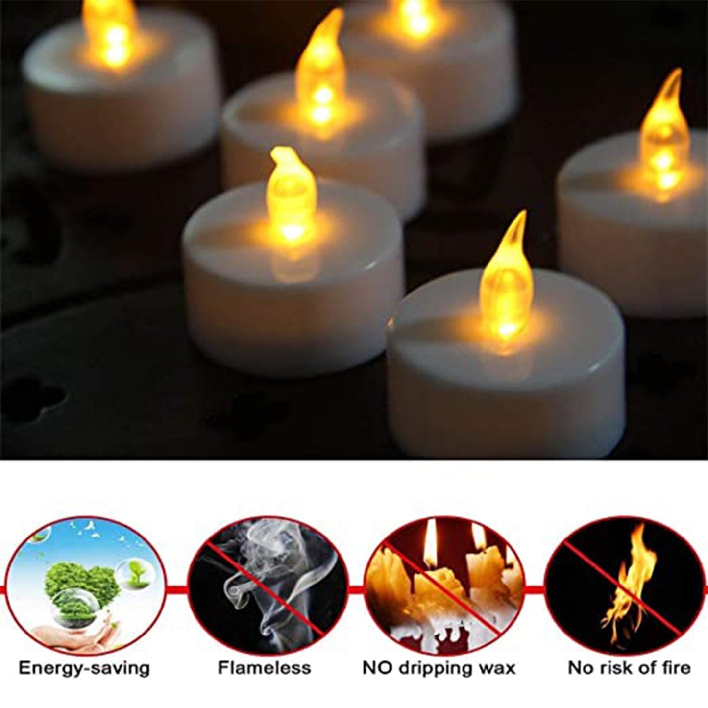 Set of 8Pcs With transparent box. Flameless Floating Candles Battery Operated Tea Lights Tealight Candle - Decorative, Wedding. - infinityexculsivestore.com