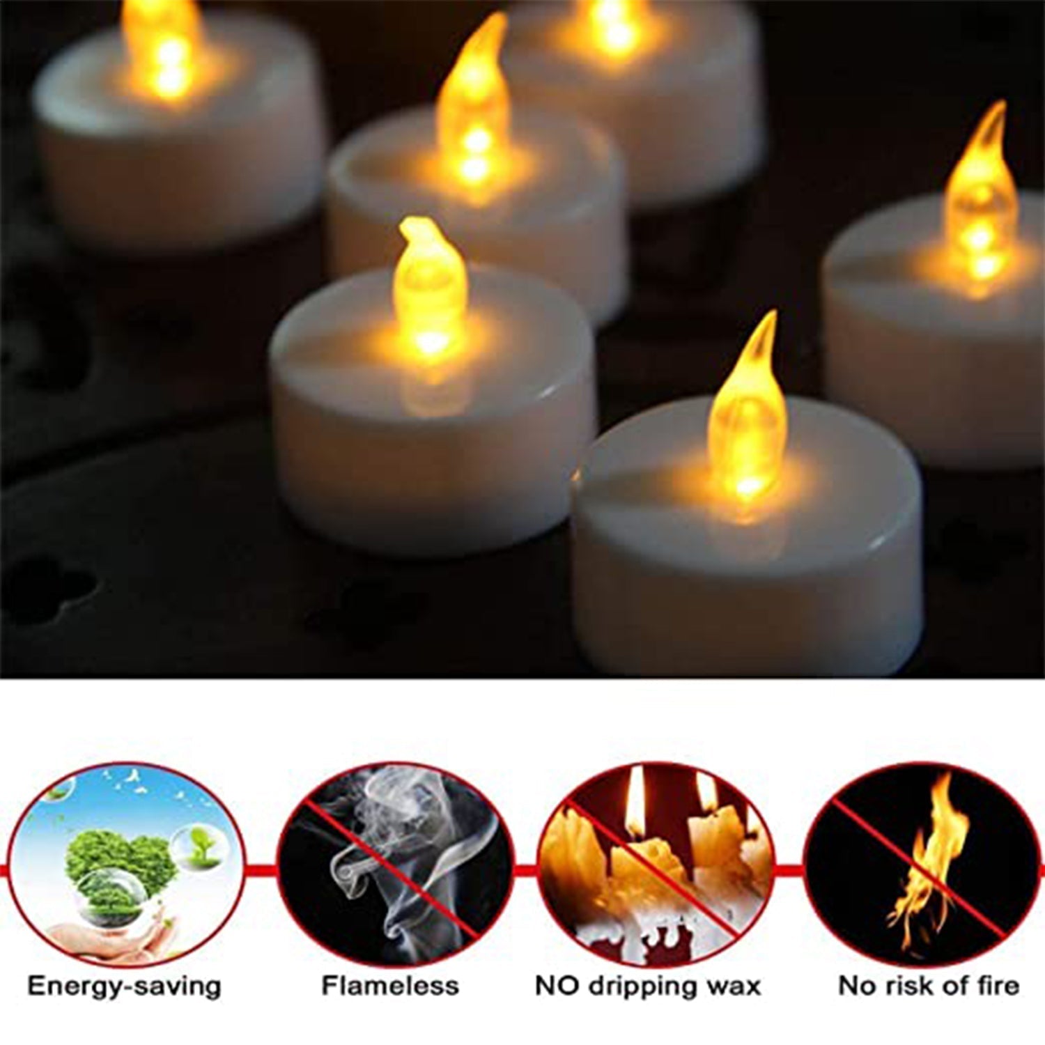 Set of 8Pcs With transparent box. Flameless Floating Candles Battery Operated Tea Lights Tealight Candle - Decorative, Wedding. - infinityexculsivestore.com