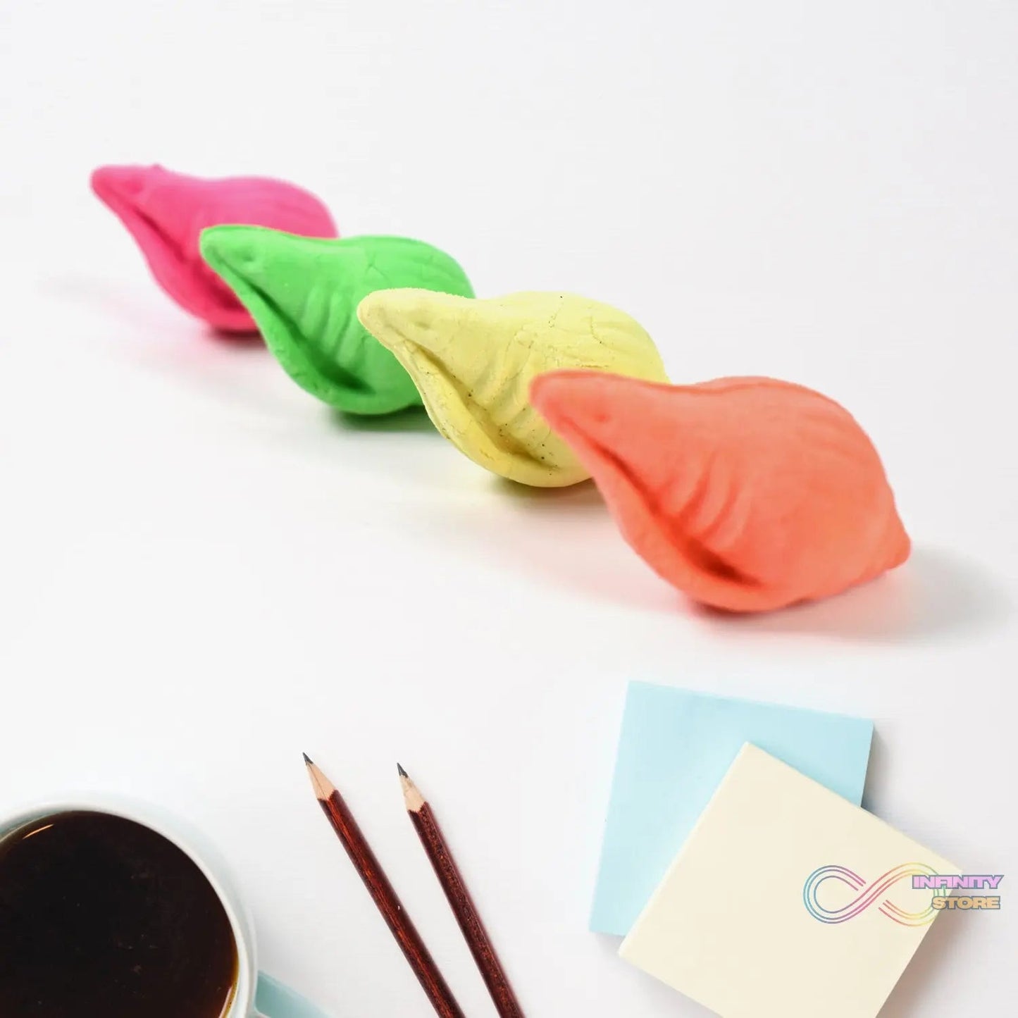 Shankh Shape Eraser Rubber (1 Pc / Mix Colour & Design) - infinityexculsivestore.com