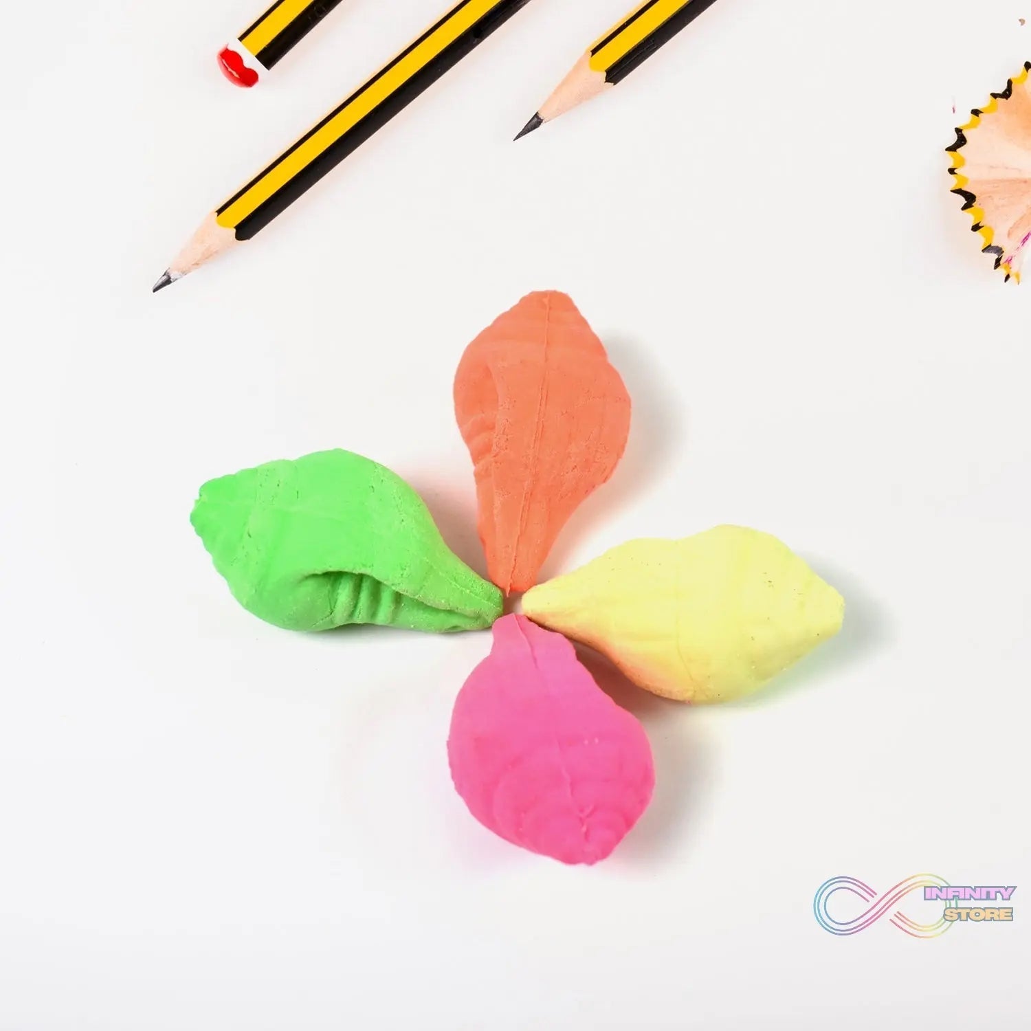 Shankh Shape Eraser Rubber (1 Pc / Mix Colour & Design) - infinityexculsivestore.com