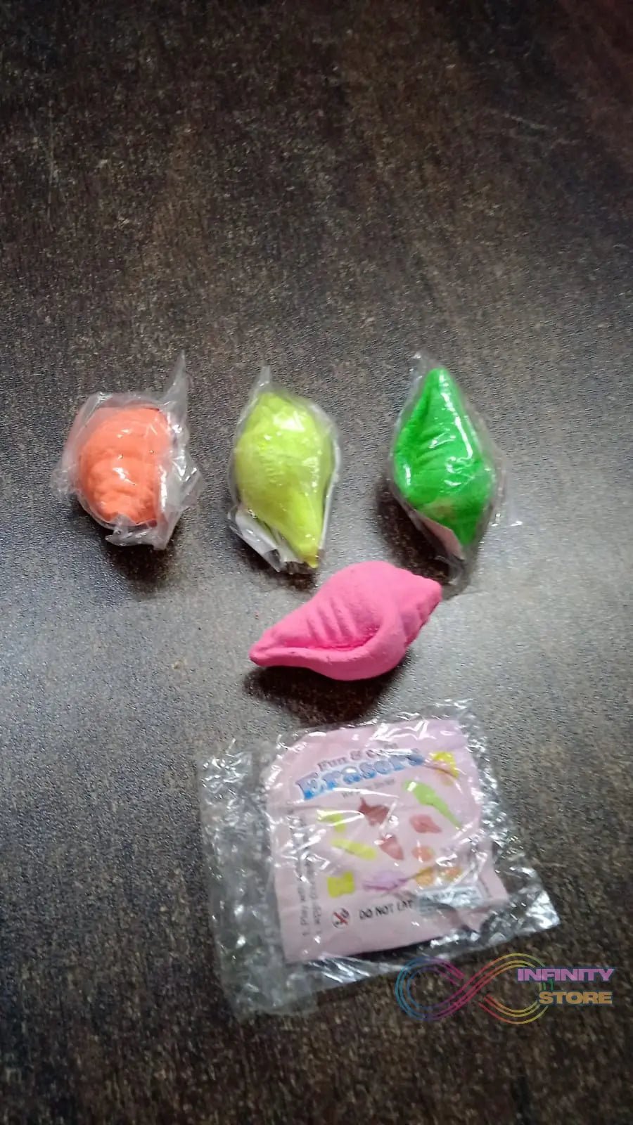 Shankh Shape Eraser Rubber (1 Pc / Mix Colour & Design) - infinityexculsivestore.com
