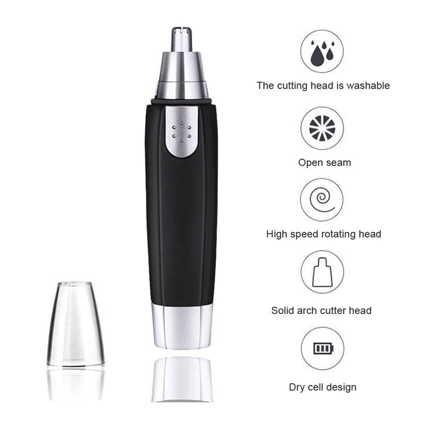Sharp Steel Battery - Operated Ear and Nose Hair Trimmer - infinityexculsivestore.com