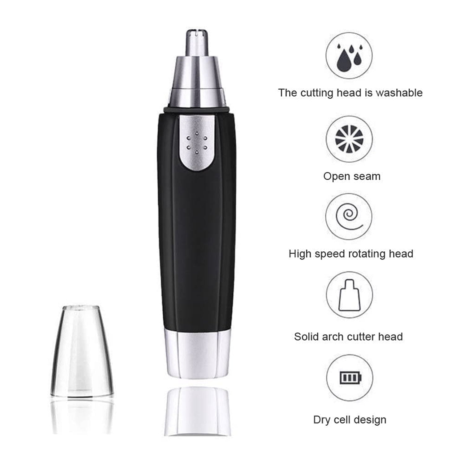 Sharp Steel Battery - Operated Ear and Nose Hair Trimmer - infinityexculsivestore.com