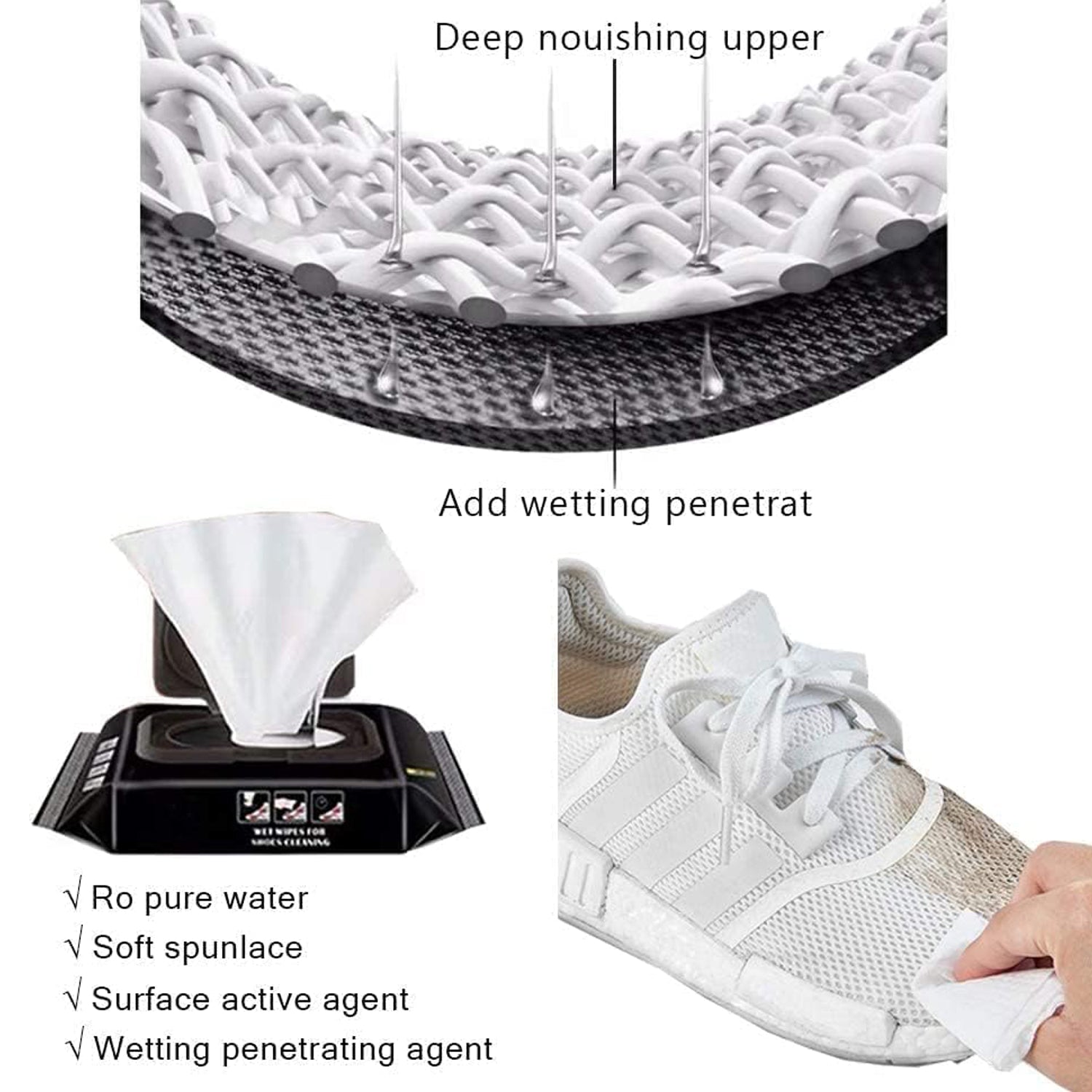 Shoe Cleaning Wet Wipes (80 Pack) - Travel Friendly! - infinityexculsivestore.com