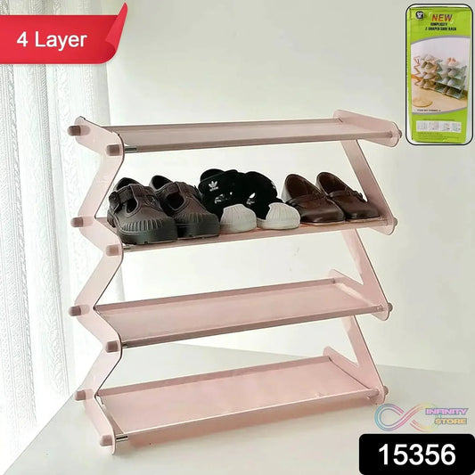 Shoe Rack Z - Shaped Four Layer (1 Pc / 4 Layer) - infinityexculsivestore.com