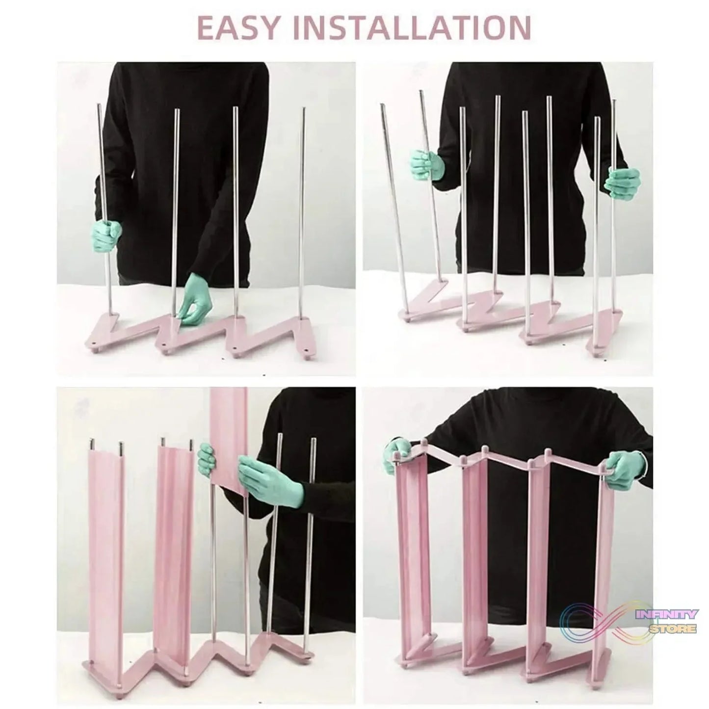 Shoe Rack Z - Shaped Four Layer (1 Pc / 4 Layer) - infinityexculsivestore.com