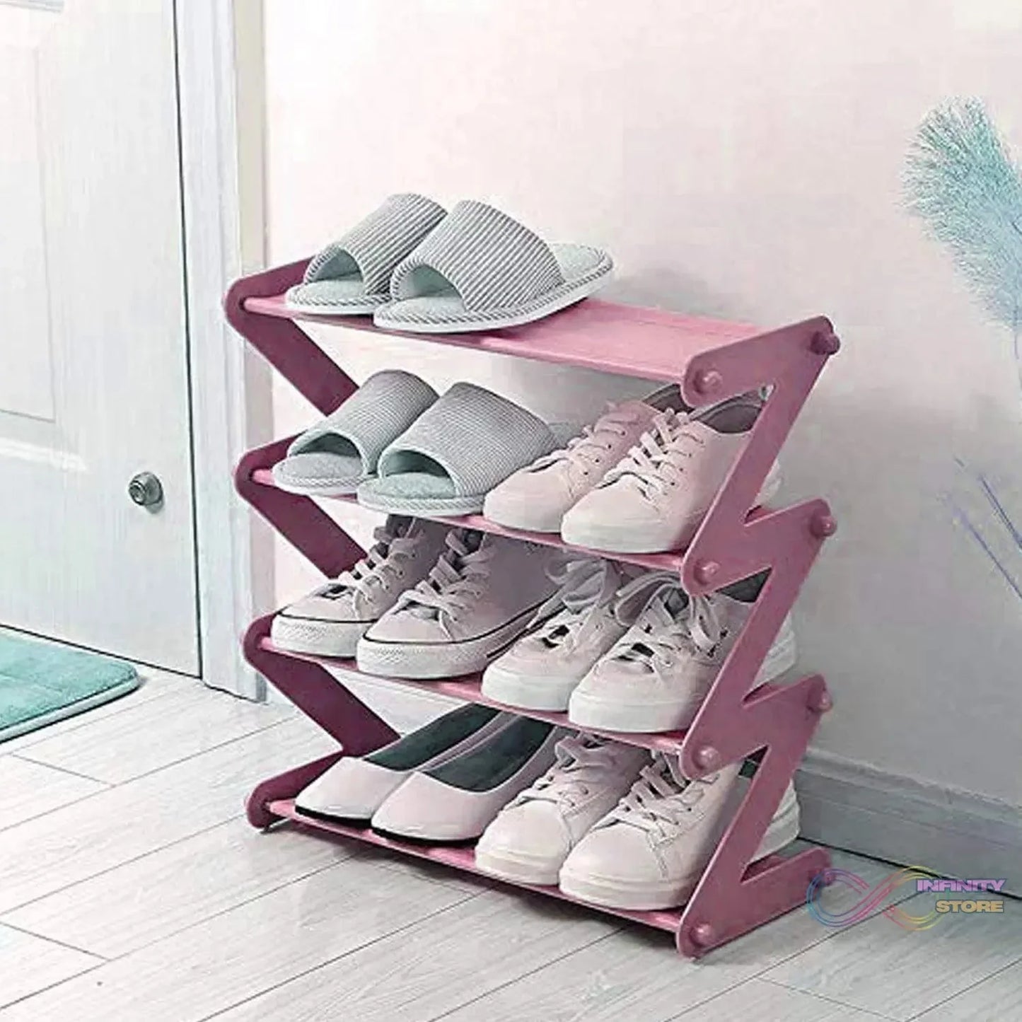 Shoe Rack Z - Shaped Four Layer (1 Pc / 4 Layer) - infinityexculsivestore.com
