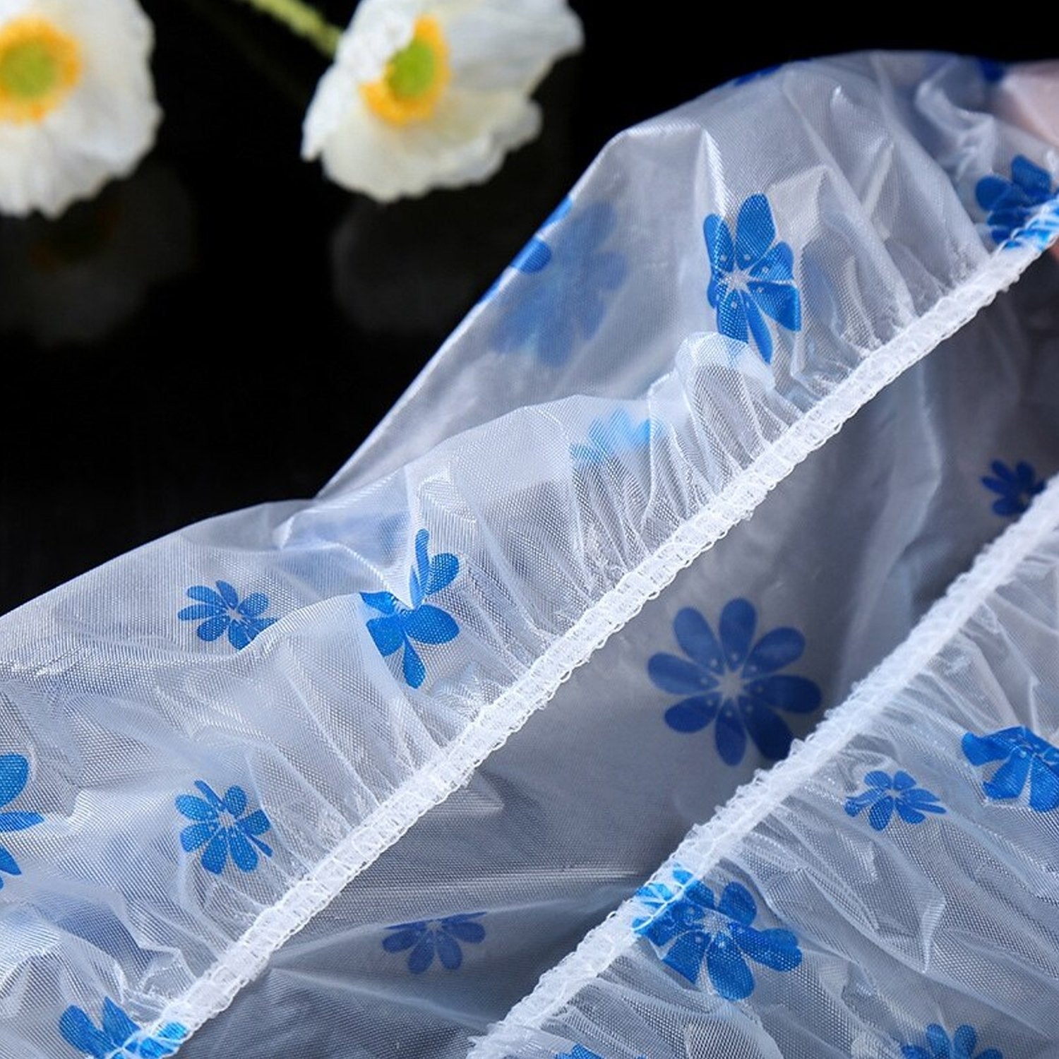 Womenโs waterproof shower cap, durable and reusable