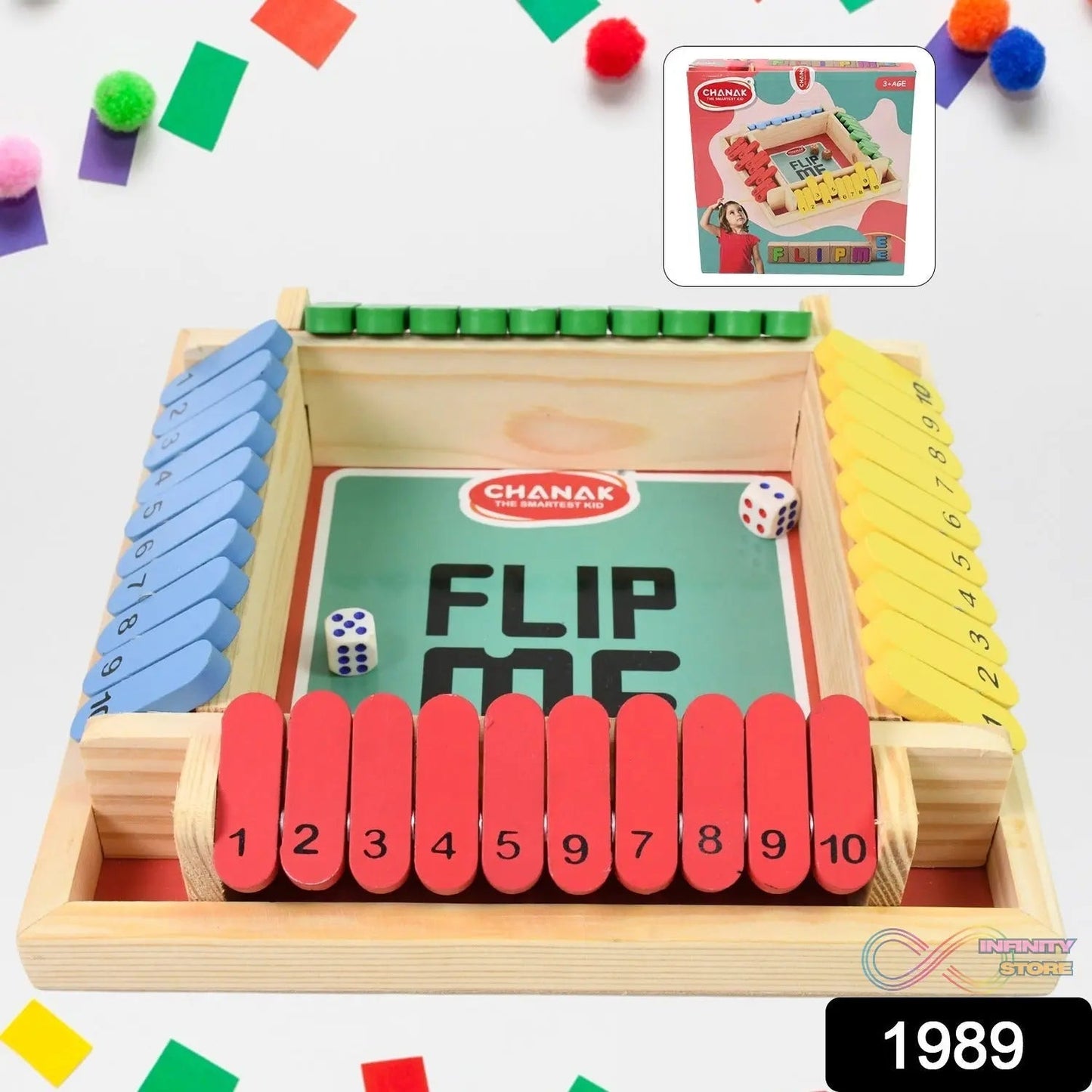 Shut The Box Dice Game, Classic Flip Me Multiplayer Game (1 Set) - infinityexculsivestore.com