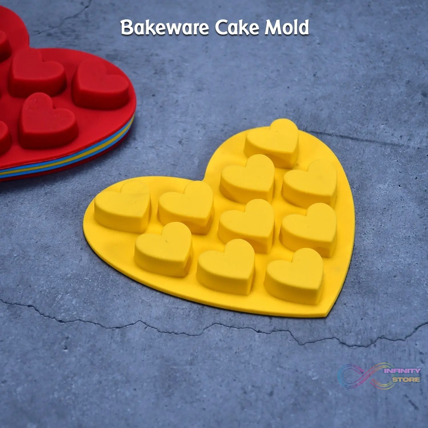 Silicon 10 Cavity Heart Shape Design Chocolate Mould Ice, Jelly Candy Mould - infinityexculsivestore.com
