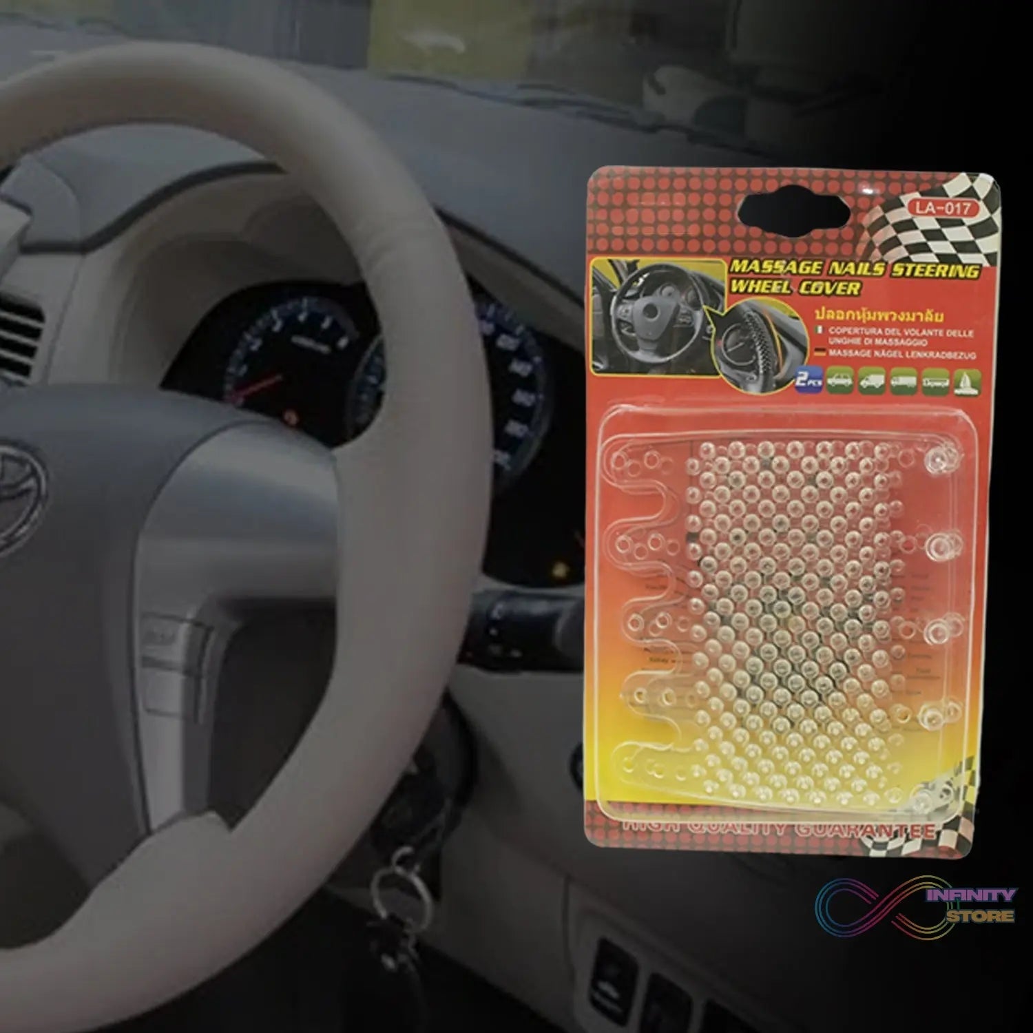 Silicon Car Massage Steering Cover High Quality Suitable For All Car (2 Pc Set) - infinityexculsivestore.com