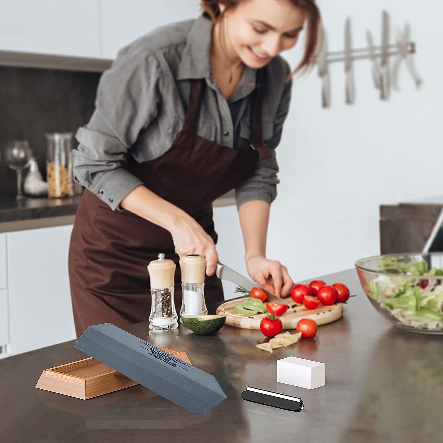 Silicon Carbide German Combination Stone, Dual Sided Stone for Knife and Tools Sharpening with Safety Case - infinityexculsivestore.com