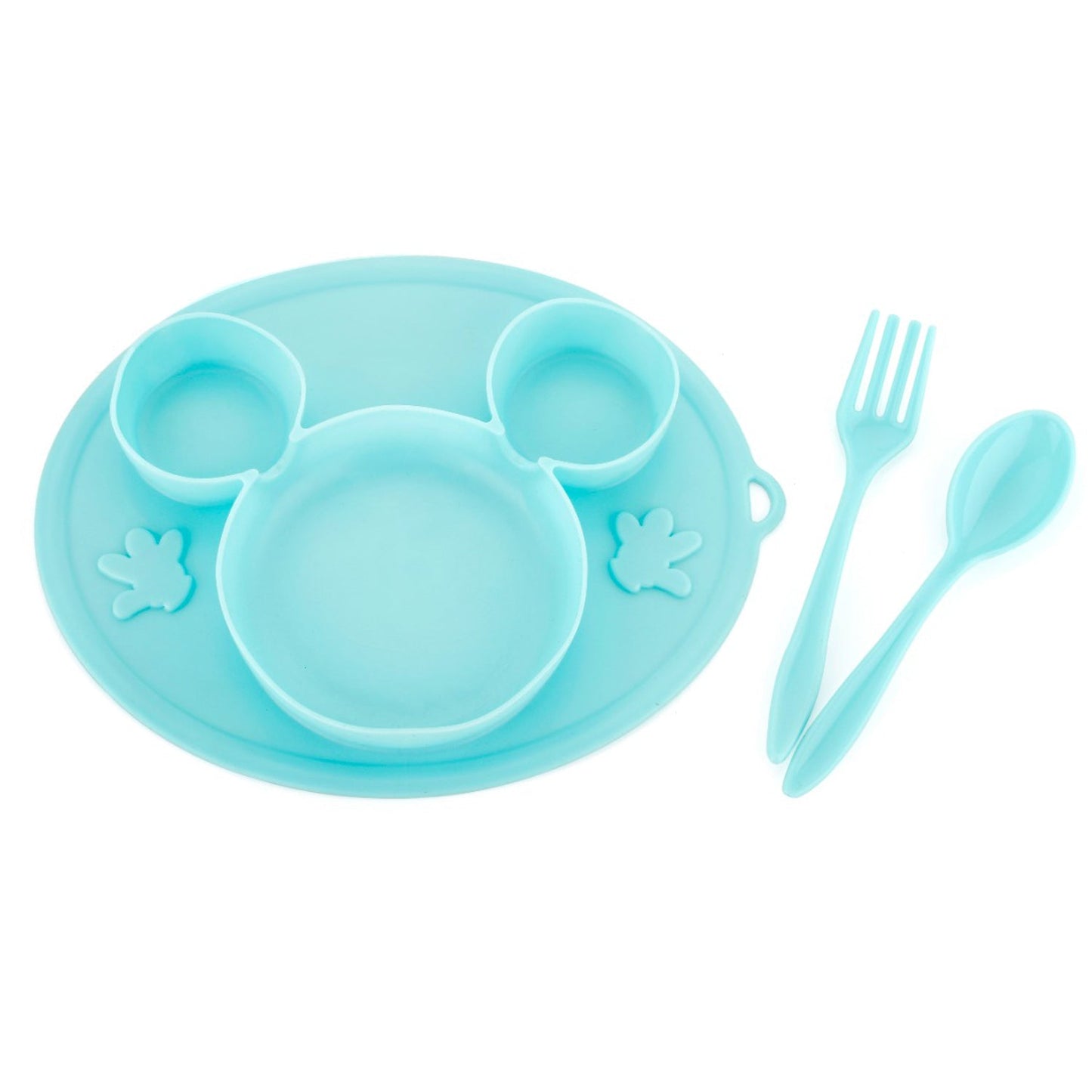 Silicon Micky Plate And 1 Spoon & 1 Fork Card Packing ( 1 Pc Product) - infinityexculsivestore.com