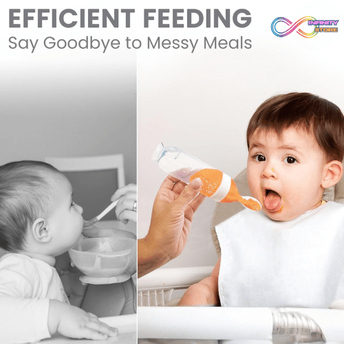 Silicone Baby Feeding Bottle with Spoon - infinityexculsivestore.com