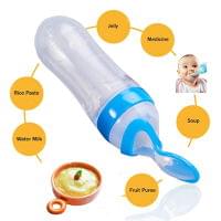 Silicone Baby Feeding Bottle with Spoon - infinityexculsivestore.com