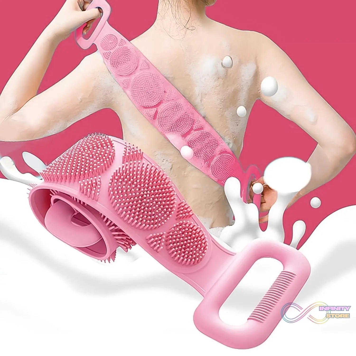 Silicone Bath Body Brush / Scrubber With Color Box (1 Pc / Mix Color) - infinityexculsivestore.com