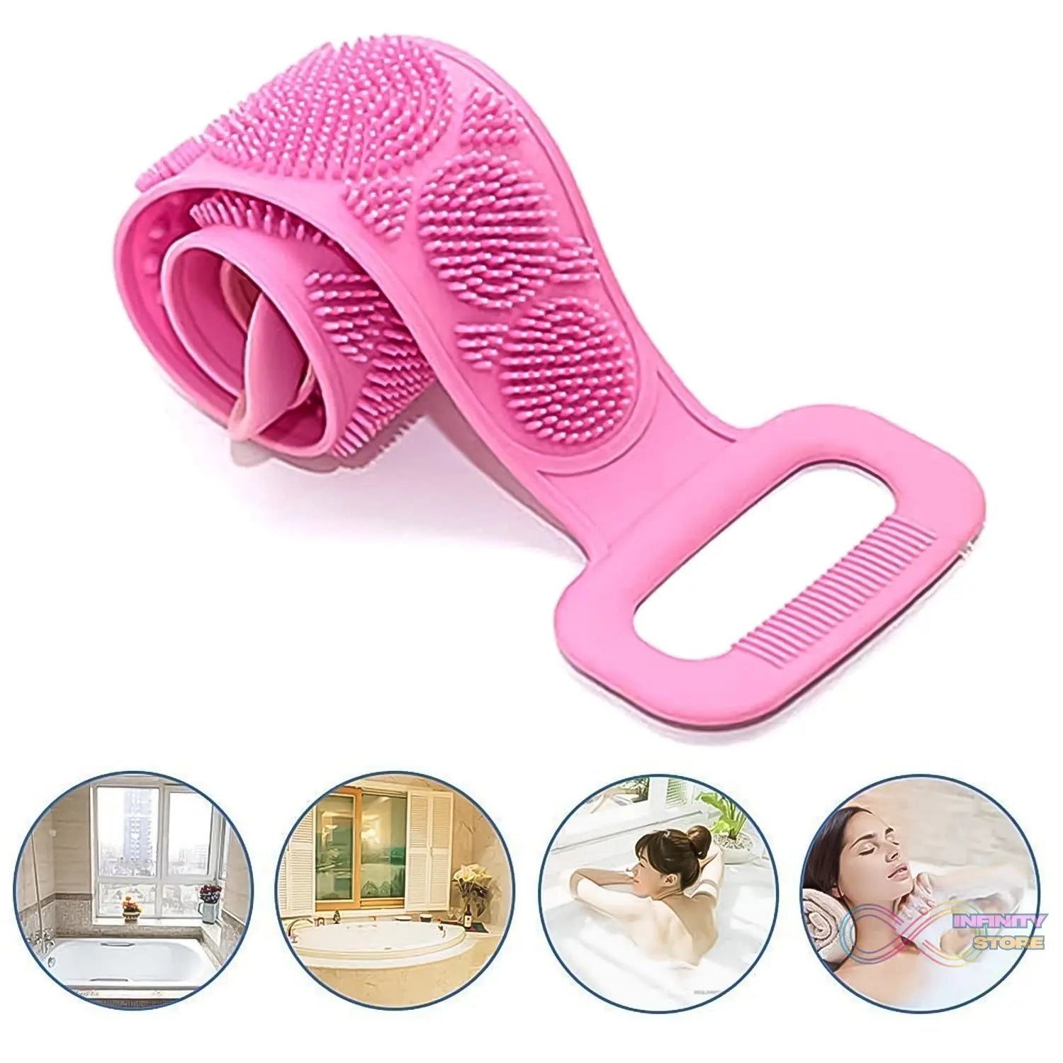 Silicone Bath Body Brush / Scrubber With Color Box (1 Pc / Mix Color) - infinityexculsivestore.com