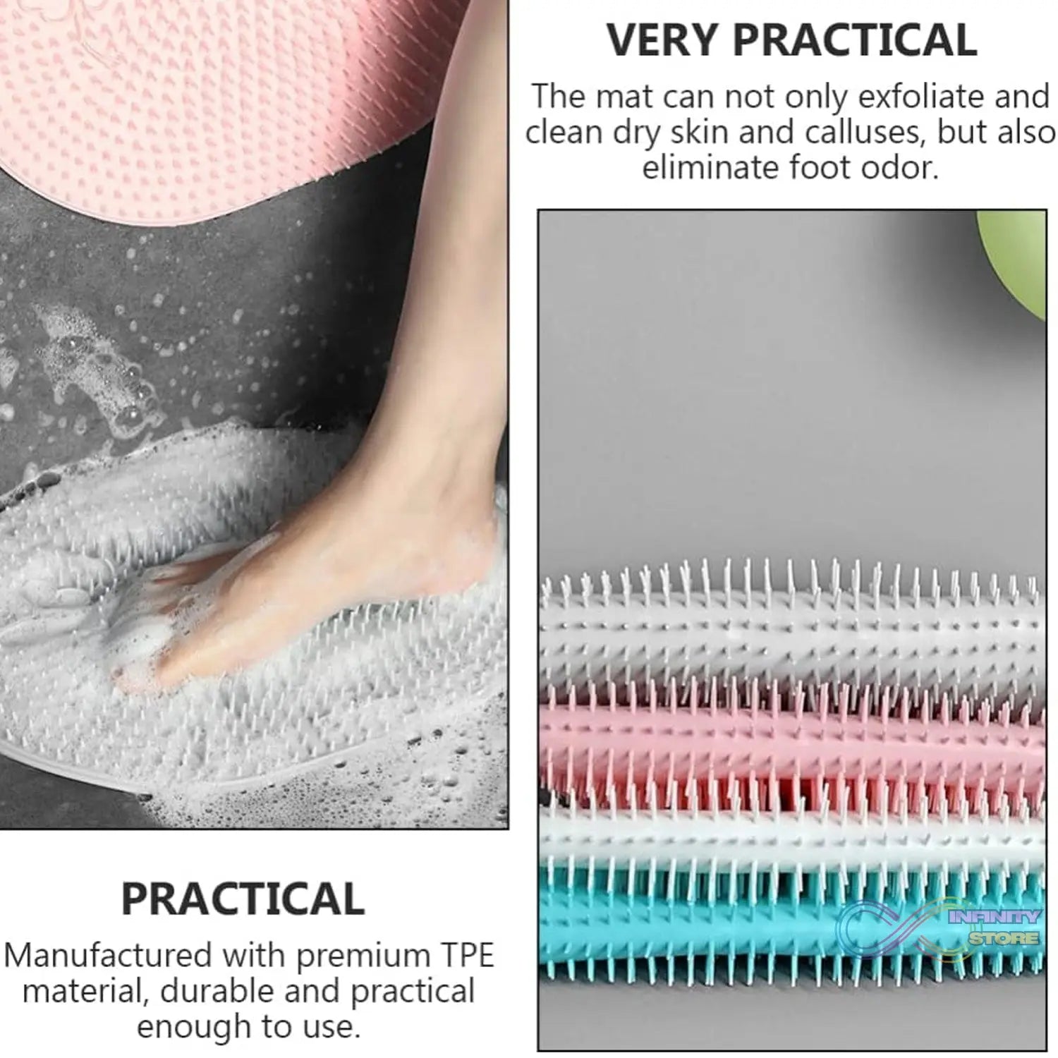 Silicone Bath Massage Cushion with Suction Cup (35×28 CM / 1 Pc) - infinityexculsivestore.com