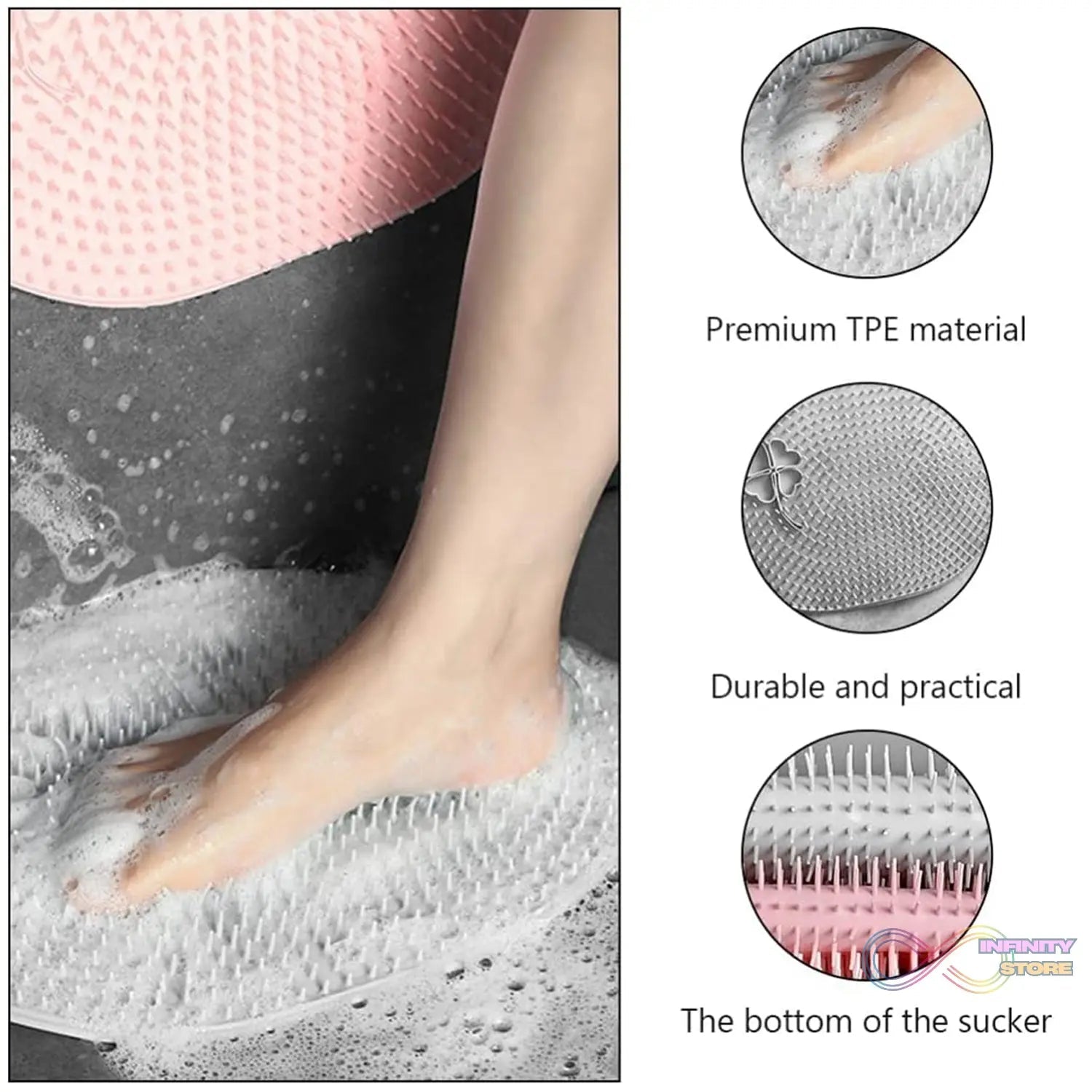 Silicone Bath Massage Cushion with Suction Cup (35×28 CM / 1 Pc) - infinityexculsivestore.com