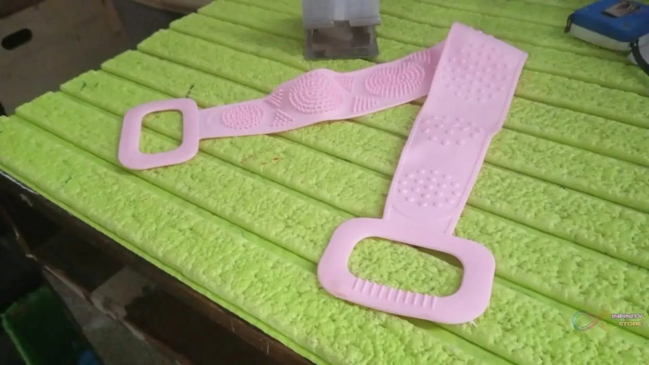 Silicone Body Back Scrubber Double Side Bathing Brush for Skin Deep Cleaning Massage, Dead Skin Removal (122 Gm | medium Size /1pc) - infinityexculsivestore.com