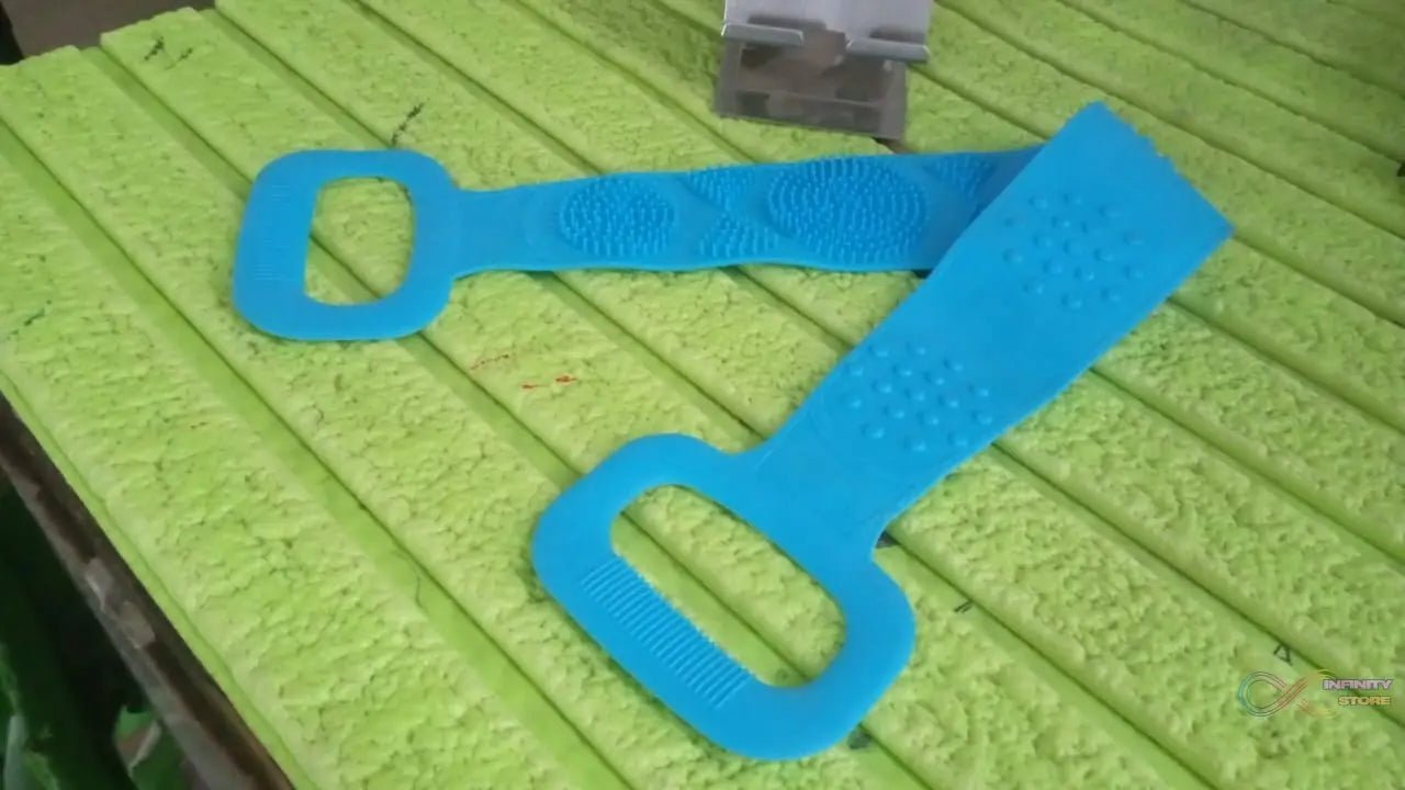 Silicone Body Back Scrubber Double Side Bathing Brush for Skin Deep Cleaning Massage, Dead Skin Removal (77 Gm | Small Size / 1pc) - infinityexculsivestore.com