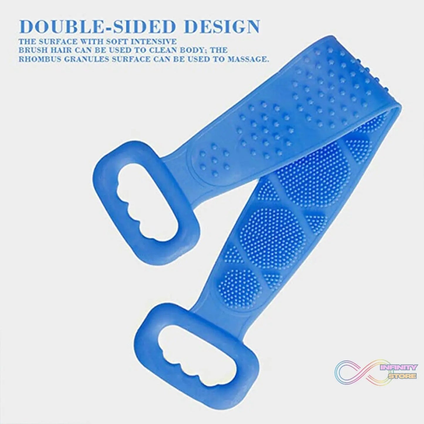 Silicone Body Back Scrubber, Double Side Bathing Brush for Skin Deep Cleaning Massage. - infinityexculsivestore.com