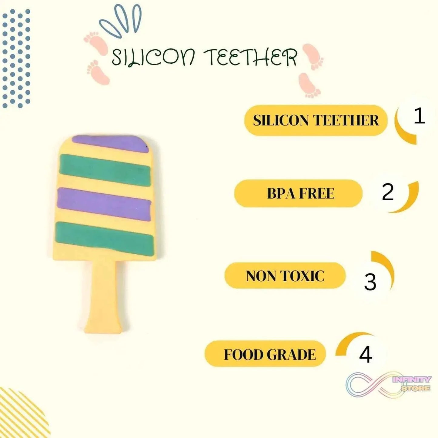 Silicone Candy Shape Teether for Baby (1 Pc) - infinityexculsivestore.com