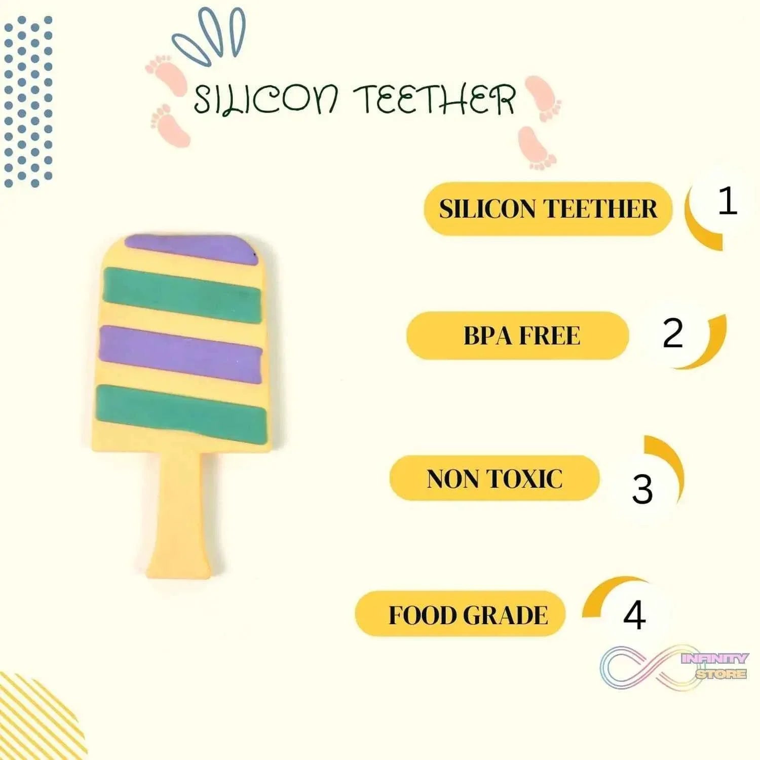 Silicone Candy Shape Teether for Baby (1 Pc) - infinityexculsivestore.com