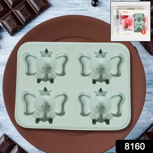 Silicone Cartoon Shape 4 Grid Ice Cube Tray Ice Cube Molds Trays Small Cubes Tray For Fridge, Flexible Silicon Ice Tray (1 pc) - infinityexculsivestore.com