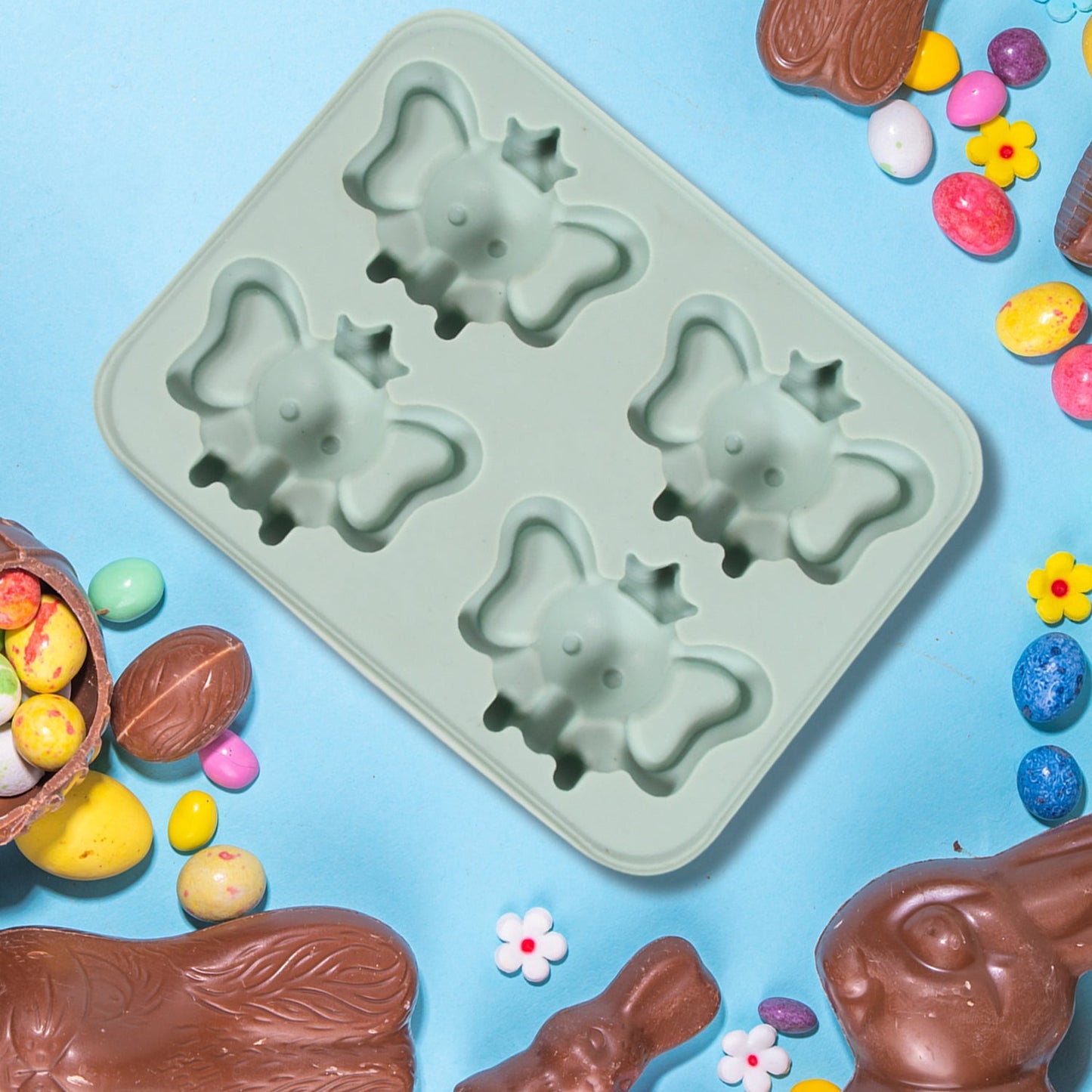 Silicone Cartoon Shape 4 Grid Ice Cube Tray Ice Cube Molds Trays Small Cubes Tray For Fridge, Flexible Silicon Ice Tray (1 pc) - infinityexculsivestore.com