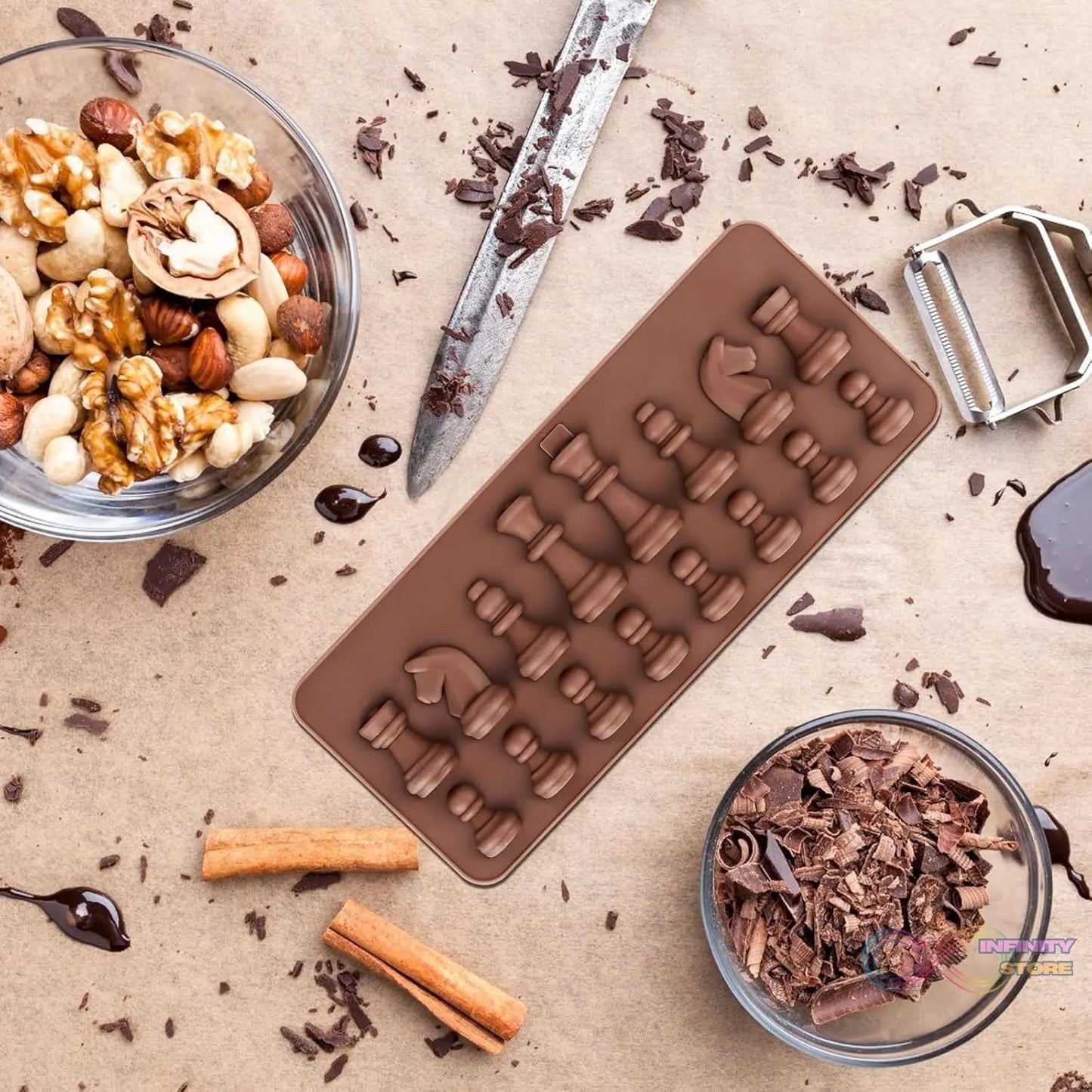 Silicone Chocolate Mould Chess Shape (1 Pc) - infinityexculsivestore.com