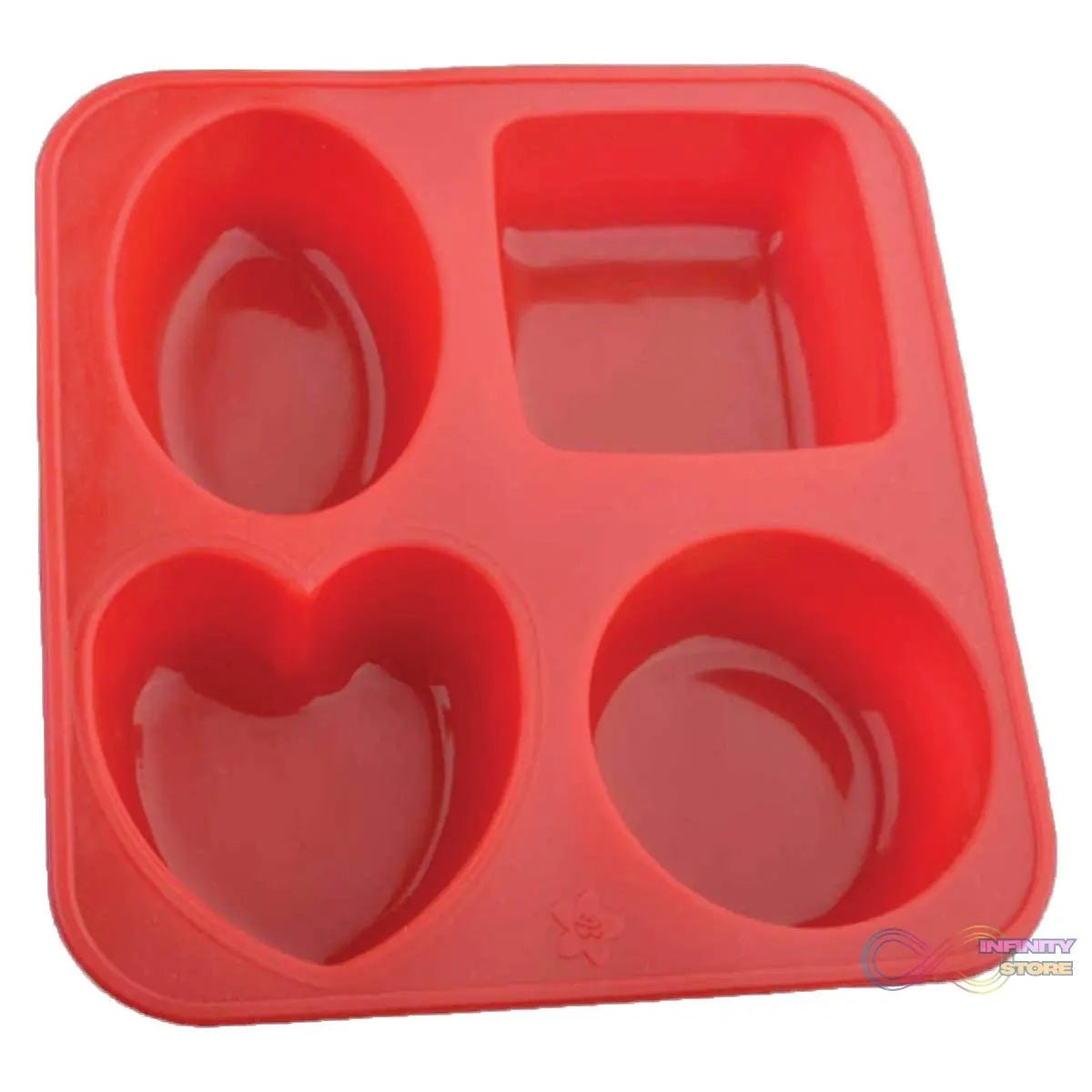 Silicone Circle, Square, Oval and Heart Shape Soap And Mini Cake Making Mould - infinityexculsivestore.com