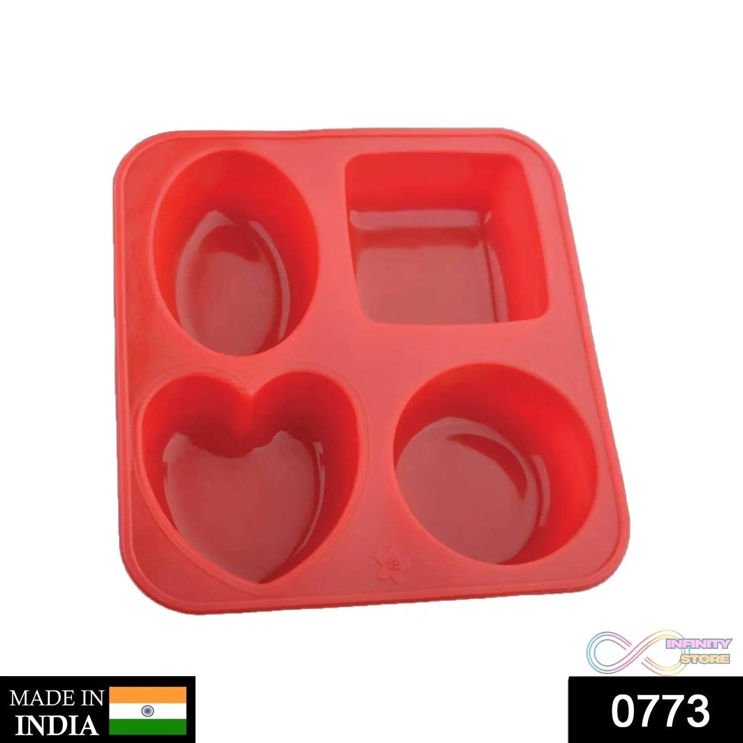 Silicone Circle, Square, Oval and Heart Shape Soap And Mini Cake Making Mould - infinityexculsivestore.com