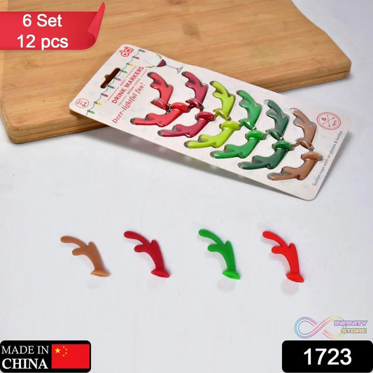 Silicone Deer Drink Marker, Safe 16PCS Wine Glass Identification Tag Lightweight Unique Durable for Party - infinityexculsivestore.com
