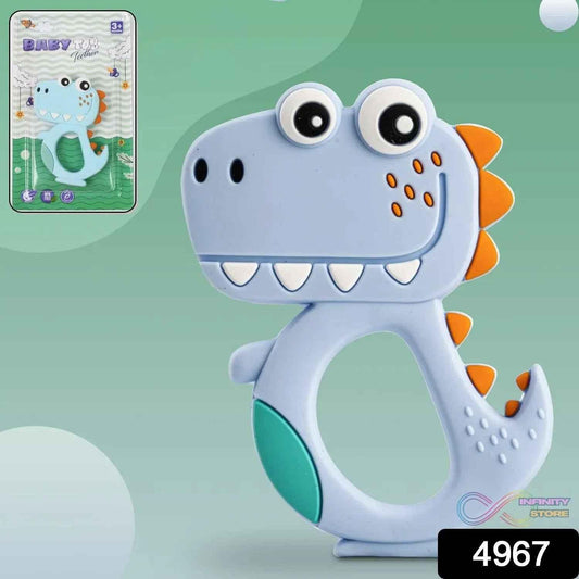 Silicone Dinosaur Teether for Baby (1 Pc / Mix Design & Color) - infinityexculsivestore.com