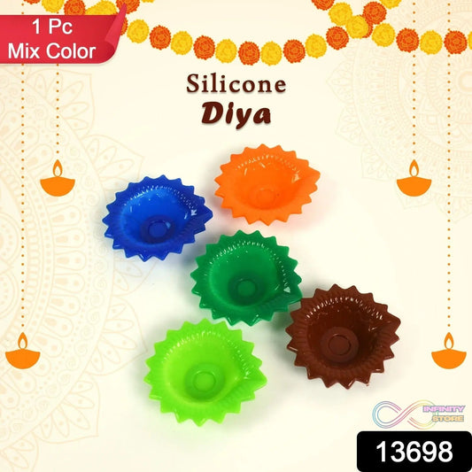 Silicone Diya for Diwali Attractive Design Colourful Diya Combo (Mix Design /1 Pc) - infinityexculsivestore.com