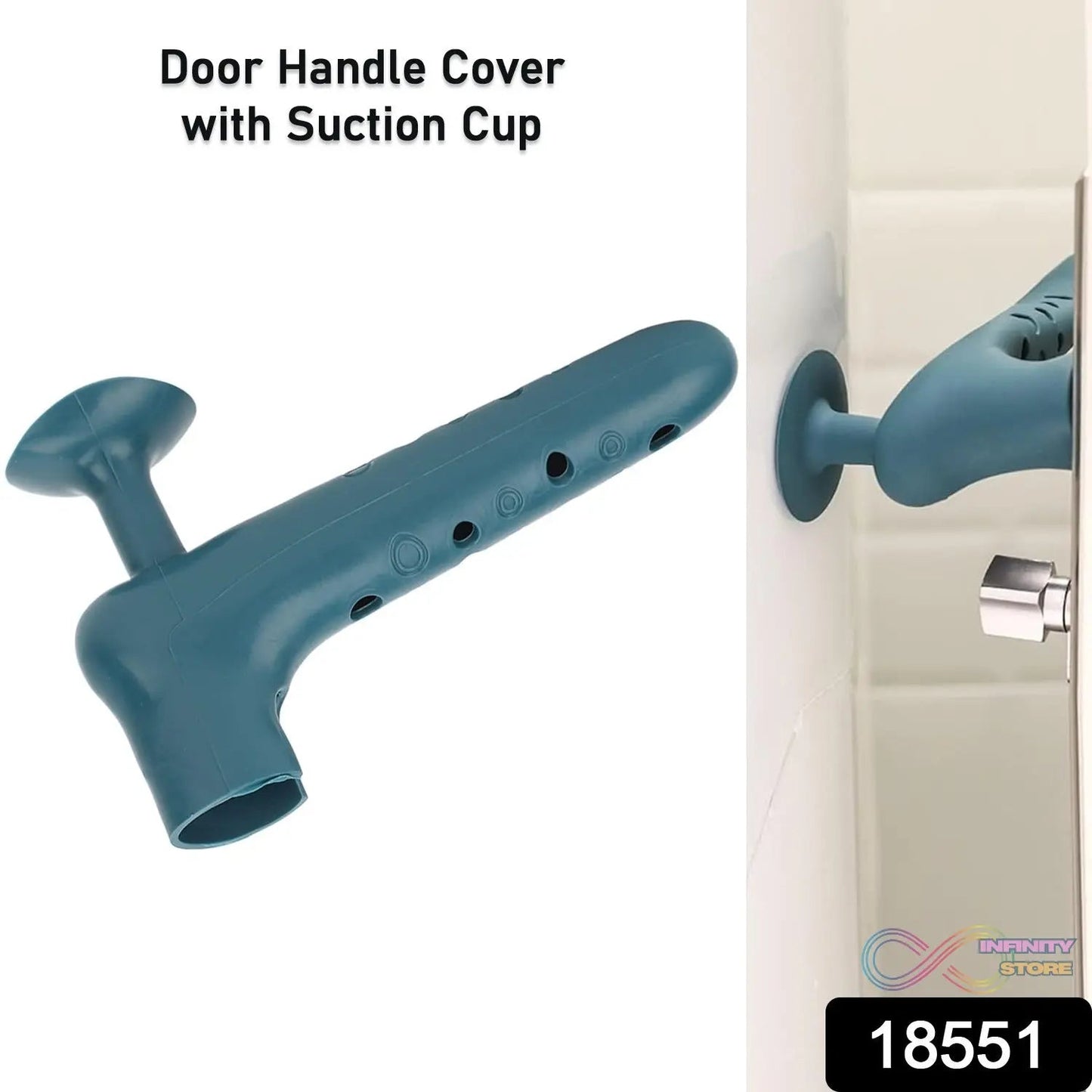 Silicone Door Handle Cover with Suction Cup (1 Pc / Mix Color) - infinityexculsivestore.com