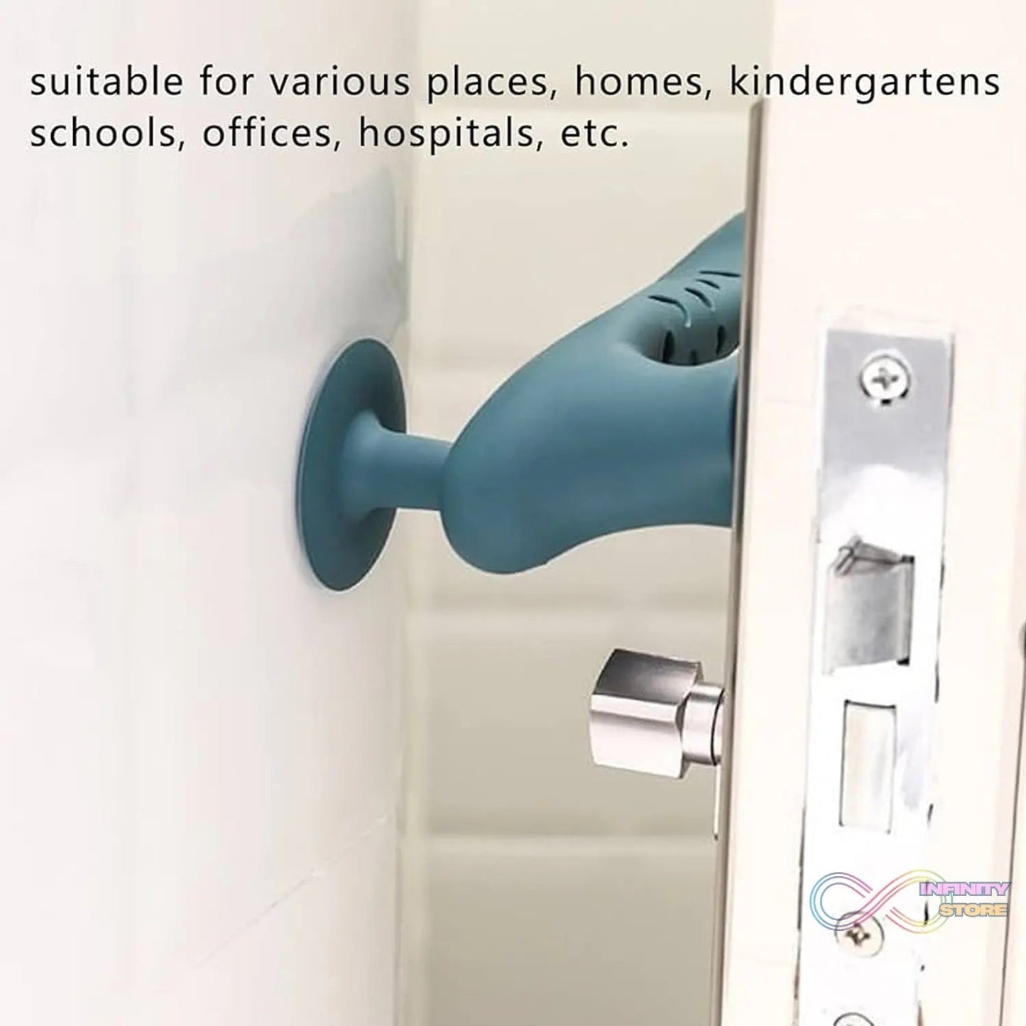 Silicone Door Handle Cover with Suction Cup (1 Pc / Mix Color) - infinityexculsivestore.com