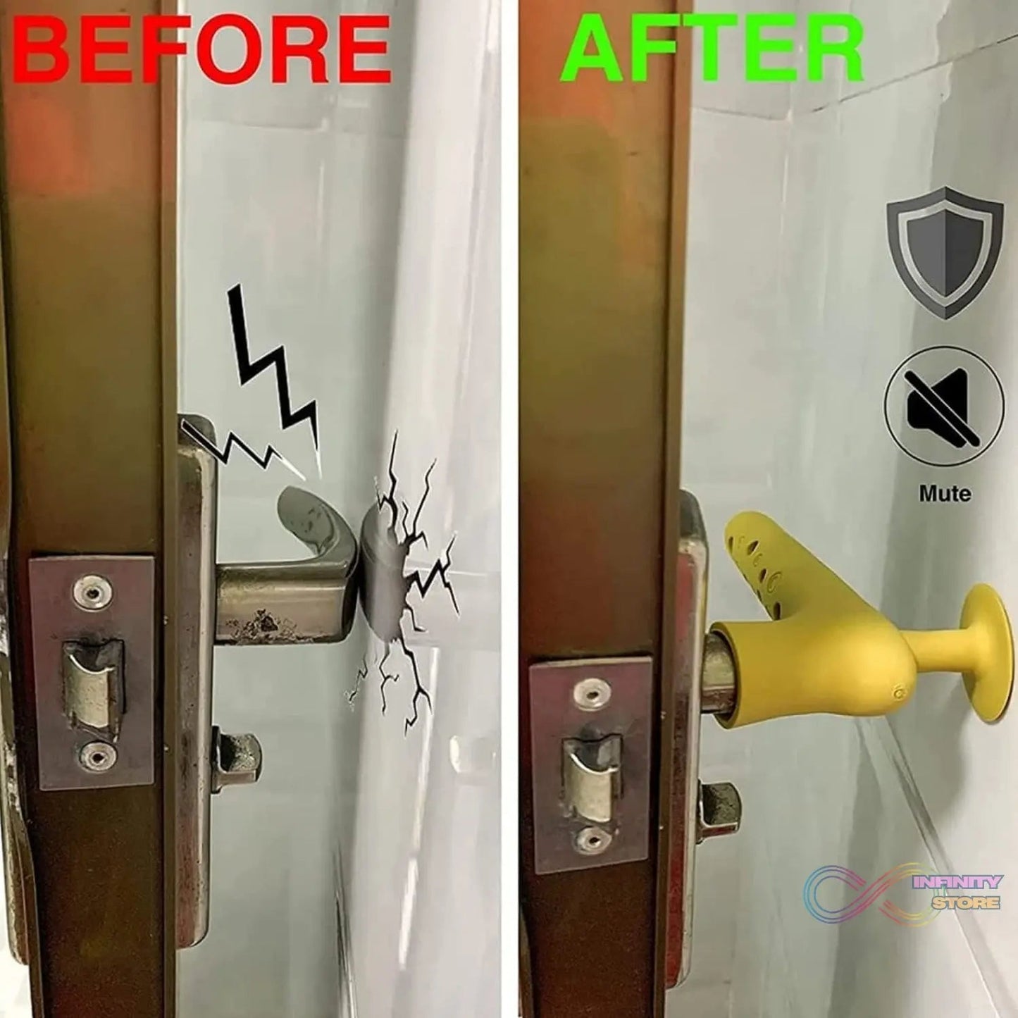 Silicone Door Handle Cover with Suction Cup (1 Pc / Mix Color) - infinityexculsivestore.com