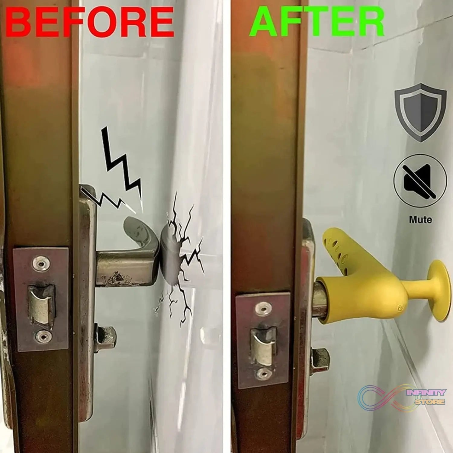 Silicone Door Handle Cover with Suction Cup (1 Pc / Mix Color) - infinityexculsivestore.com