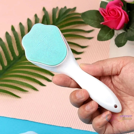 Silicone Face Scrubber Exfoliating Brush, Manual Handheld Facial Cleansing Brush (1 Pc) - infinityexculsivestore.com