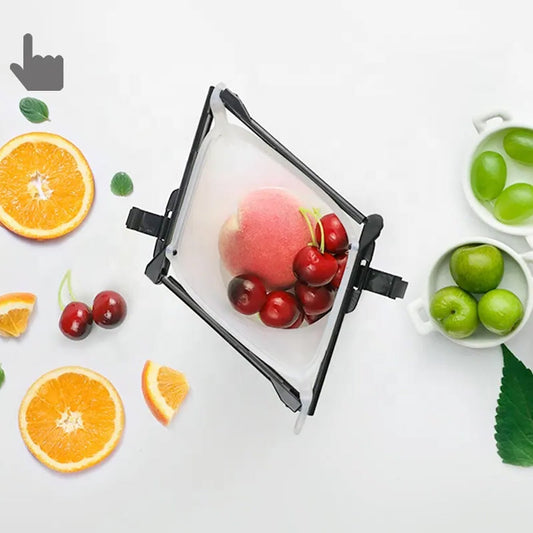 Reusable Silicone Food Storage Bag Set Leakproof Lock Reusable Flat Bottom Freezer Bags, Sandwich Bags, Silicone Food Grade Kids Snack Bags, BPA Free Microwave Dishwasher Safe (1 Pc) - infinityexculsivestore.com